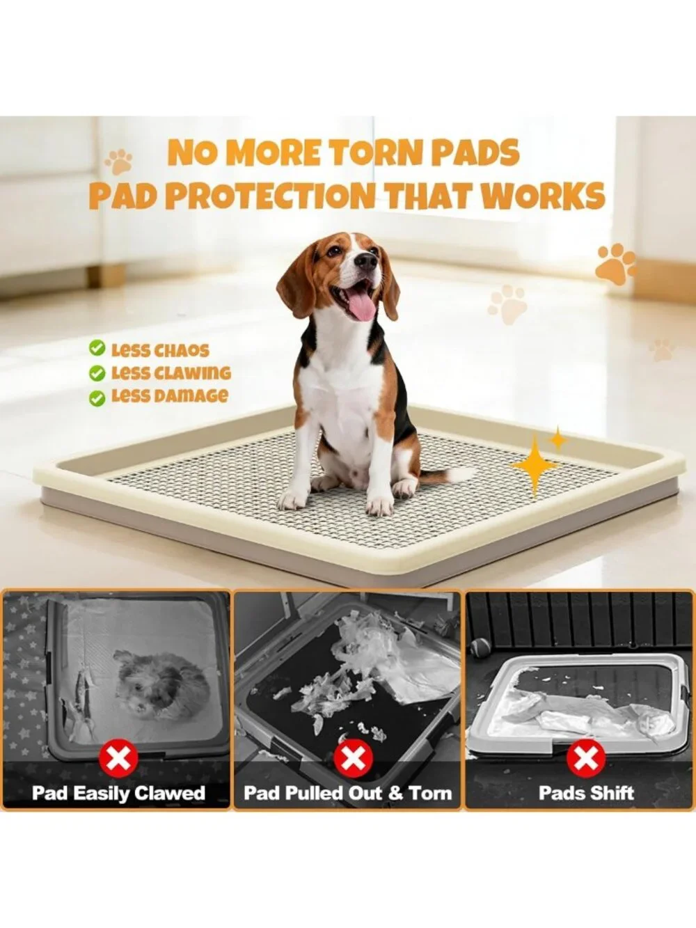 Indoor Dog Potty Tray for Puppies - 22x22 In, Easy-Clean, Leak-Resistant